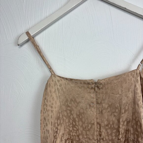 Forever 21 Mini Dress Gold Tone Sleeveless Short Sexy Date Party Womens Slip L - Picture 5 of 6